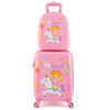 2 Pieces Kid Luggage Set with 4 Spinner Wheels and Telescopic Handle-Pink