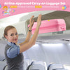 2 Pieces Kid Luggage Set with 4 Spinner Wheels and Telescopic Handle-Pink
