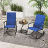 2 Pieces Outdoor Rocking Chairs with Breathable Backrest-Navy