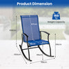 2 Pieces Outdoor Rocking Chairs with Breathable Backrest-Navy