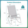 2 Pieces Patio Rocking Chairs with Ergonomic Backrest and Safe Stoppers-Grey