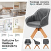 Set of 2 360° Swivel Accent Chair with Solid Wood Legs-Grey