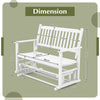 2 Seats Outdoor Glider Bench with Armrests and Slatted Seat-White