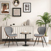 2 Set Armless Dining Chair Modern Accent Chairs with Curved Backrest-Grey