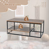 2-Tier 105 cm Industrial Wood Accent Coffee Center Table for Living Room-Rustic Brown