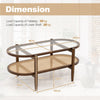 2-Tier PE Rattan Coffee Table with Storage-Brown