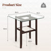 2-Tier End Table with Storage Shelf and Rubber Wood Frame-Brown