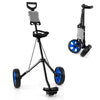 2 Wheels Foldable Golf Cart with Scoreboard-Blue