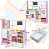 2-in-1 Kids Kitchen and Market Double-sided Play Kitchen-Pink