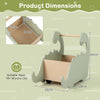 2 in 1 Wooden Baby Push Walker Toddler Shopping Cart with Pine Wood Handle-Green