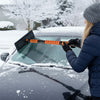 2 in 1 Extendable Snow Shovel 41” Ice Scraper-Orange