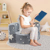 2 in 1 Glow in the Dark Sofa for Toddlers  with Machine Washable Flannel Cover-Grey