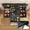 2-in-1 Vanity Desk with Mirror and Charging Station-Black