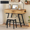 2-in-1 Vanity Desk with Mirror and Charging Station-Natural