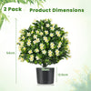 2 Pack Artificial Boxwood Topiary Ball Tree Faux Shrub Bushes-White