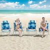 2-Pack Beach Chairs 5-Position Adjustable Folding Chair with Towel Bar-Blue