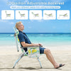 2-Pack Beach Chairs 5-Position Adjustable Folding Chair with Towel Bar-Green