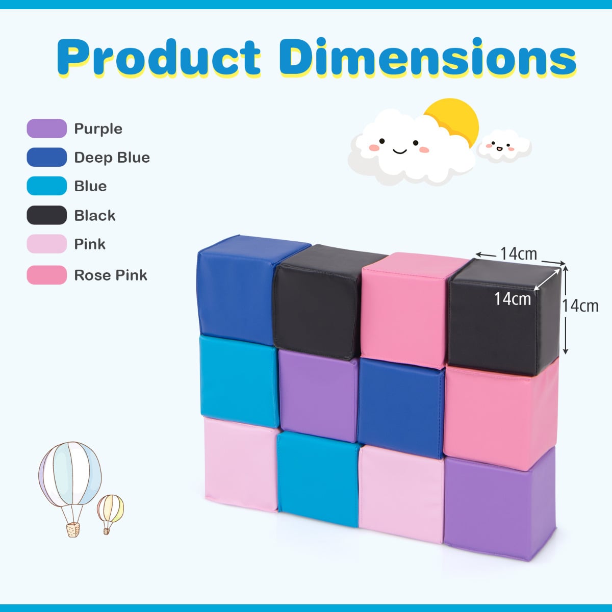 12 PCS Foam Building Blocks 5.5