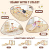 2-Piece Wooden Montessori Climbing Toys with DIY Climber and Seesaw
