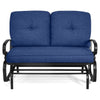 2-Person Patio Glider Chair with Cushions-Blue