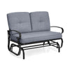 2-Person Patio Glider Chair with Cushions-Grey