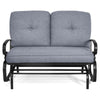 2-Person Patio Glider Chair with Cushions-Grey