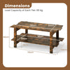 2-Tier Coffee Table with Storage Shelf for Living Room-Walnut