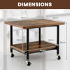 2 Tier Wooden Printer Stand with 360° Swivel Casters-Brown