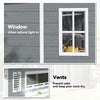 Outsunny 6 x 6 ft Plastic Garden Shed, Wood-Effect Outdoor Storage Shed with Floor, Windows, Lockable Doors and Vents, Grey