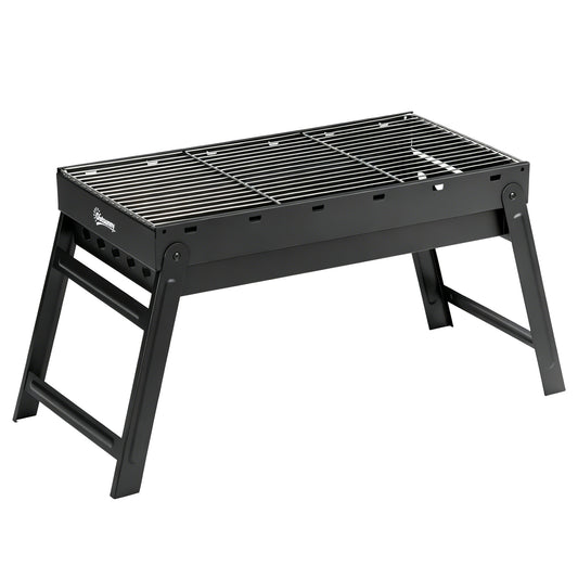 Outsunny Foldable Charcoal Grill in Black