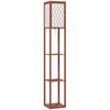 HOMCOM Three-Shelf Standing Lamp - Brown/White