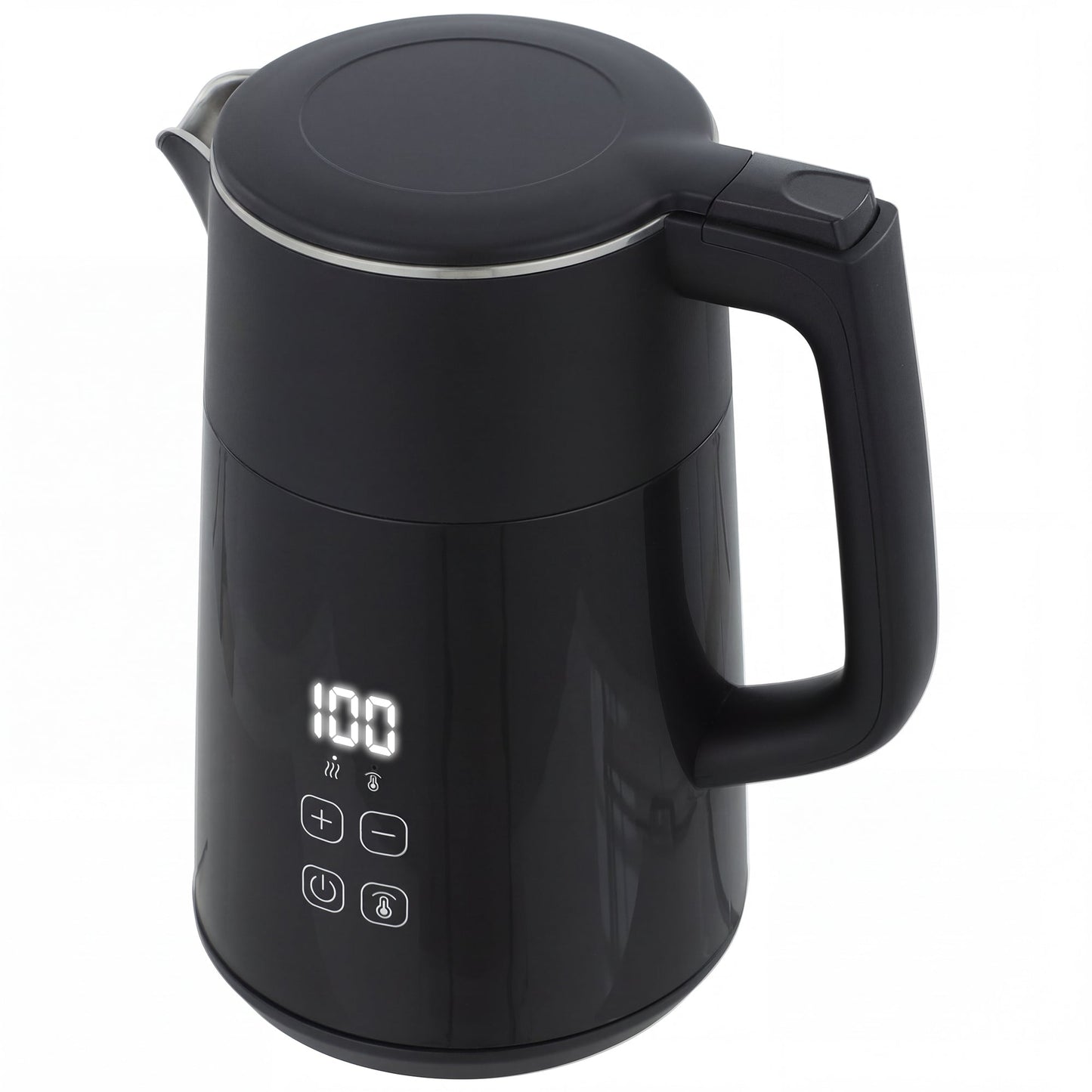 HOMCOM Electric Kettle, 1.7L Fast Boil 3kW Water Kettle with UK Strix Thermostat, LED Display, Keep Warm Function, Black