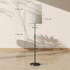 HOMCOM Floor Lamp with Remote, Height Adjustable Standing Lamp with Linen Shade, Dimmable with 3000K-6000K Adjustable Colour Temperatures, Foot Switch for Living Room Bedroom Office, Black