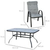 Outsunny Seven-Piece Garden Dining Set with Cushions - Grey