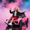AIYAPLAY 12V Licensed Lamborghini Electric Cars for Kids, Ride On Car with Remote Control for 3-6 Years Old, Pink