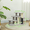 PawHut 2-in-1 Cat Tree, Pet Stairs w/ Scratching Post, Toy Balls, for Bed, Sofa, Couch, Light Grey