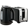 HOMCOM Simple Polished Toaster and Kettle Set - Black