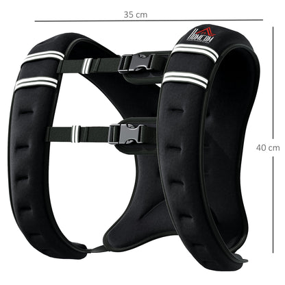 HOMCOM 8KG Weighted Vest, Running Weight Vest with Adjustable Strap, Convenient Pocket and Reflective Strips for Men and Women