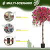 HOMCOM Artificial Plants Murraya, 120 cm Artificial Blossom, Fake Plants in Pot, Large Red Artificial Tree with Flowers for Home House Office Garden Decoration (2 Pack)