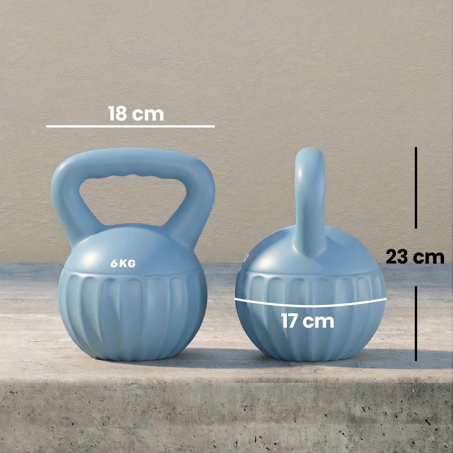 SPORTNOW Kettlebell لتدريب القوة، جرس غلاية بمقبض غير قابل للانزلاق 6 كجم أزرق