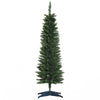 HOMCOM 5ft Unlit Artificial Christmas Tree, Pencil Slim Xmas Tree with Solid Stand and Realistic Branches, Green