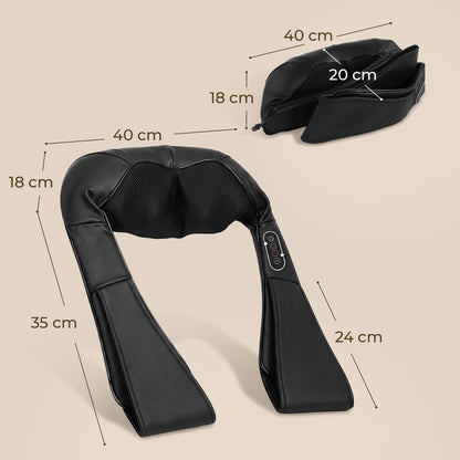 HOMCOM Cordless Neck Massager with Heat, Deep Tissue 4D Shiatsu Neck and Shoulder Massager for Car Home, Gifts for Men Women