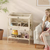 PawHut 2 Tier Wooden Hamster Cage with Shelf and Openable Top
