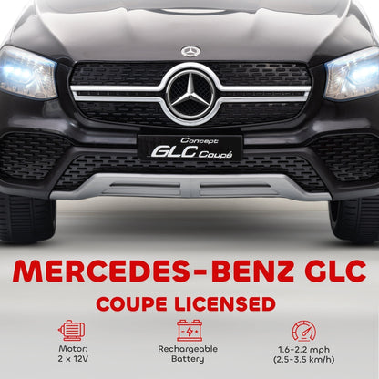 AIYAPLAY Mercedes-Benz GLC Licensed Kids Ride on Car with Remote Control, Soft Start, MP3, LED Headlights, Black