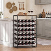HOMCOM 30 Bottles Wine Rack, 6 Tier Free Standing Wine Storage Holder with Wood Effect Tabletop, Rustic Brown