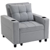 HOMCOM 3-in-1 Single Sofa Bed, Convertible Sleeper Chair Bed - Light Grey