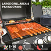 Outsunny 3+1 Burner Gas BBQ Grill with Storage Cabinet and Shelves, 9.5 kW Gas Barbecue Trolley with 6 Castor Wheels, Warming Rack, Thermometer for Outdoor Cooking Garden Party, Black