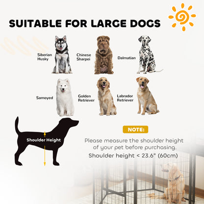 PawHut 6 Panels Heavy Duty Dog Playpen with Secure Door, for Indoor Outdoor, for Garden, Camping, 100cm High