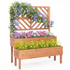 2-Tier Raised Garden Bed with Trellis and Drainage Hole-Orange