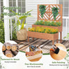 2-Tier Raised Garden Bed with Trellis and Drainage Hole-Orange